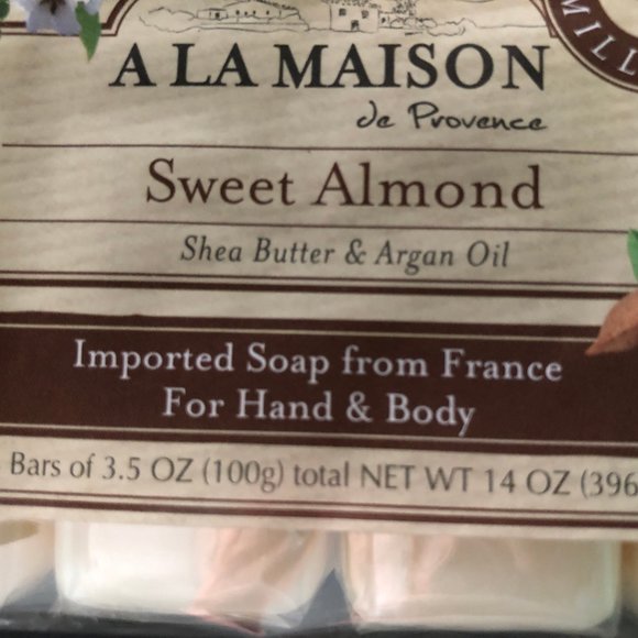 A LA MAISON 4 Bars Sweet Almond French Luxury Soap - Picture 3 of 3